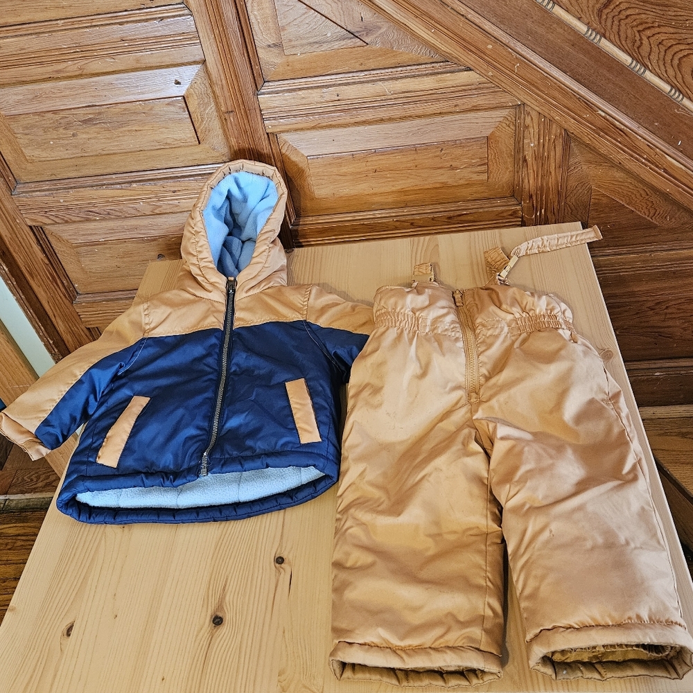 Carter's Cozy Blue and Tan Baby Outfit